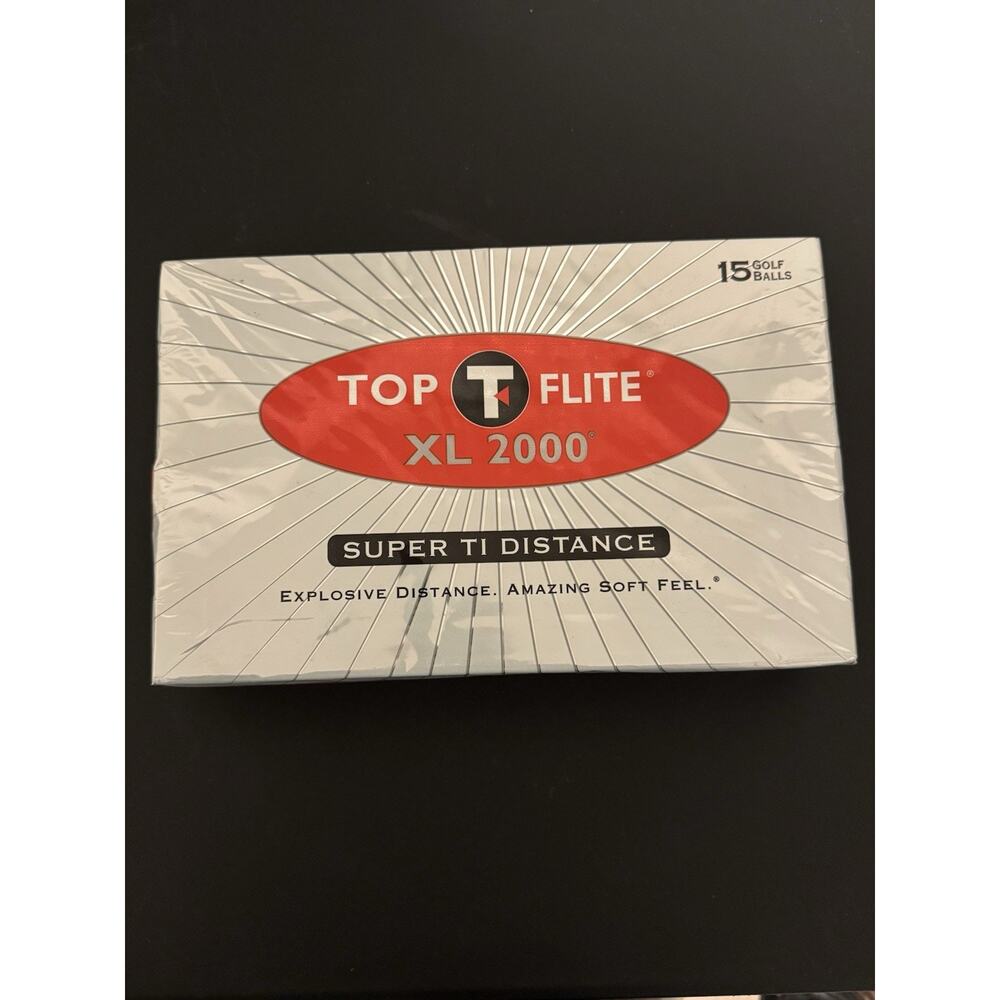 TOP FLITE Golf Ball XL 2000 SUPER TI DISTANCE 15 BALLS Sealed New Old Stock USA